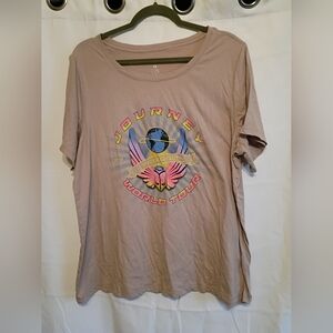 Journey Freedom World Tour Short Sleeve Graphic Tee In Brown Size 1x.